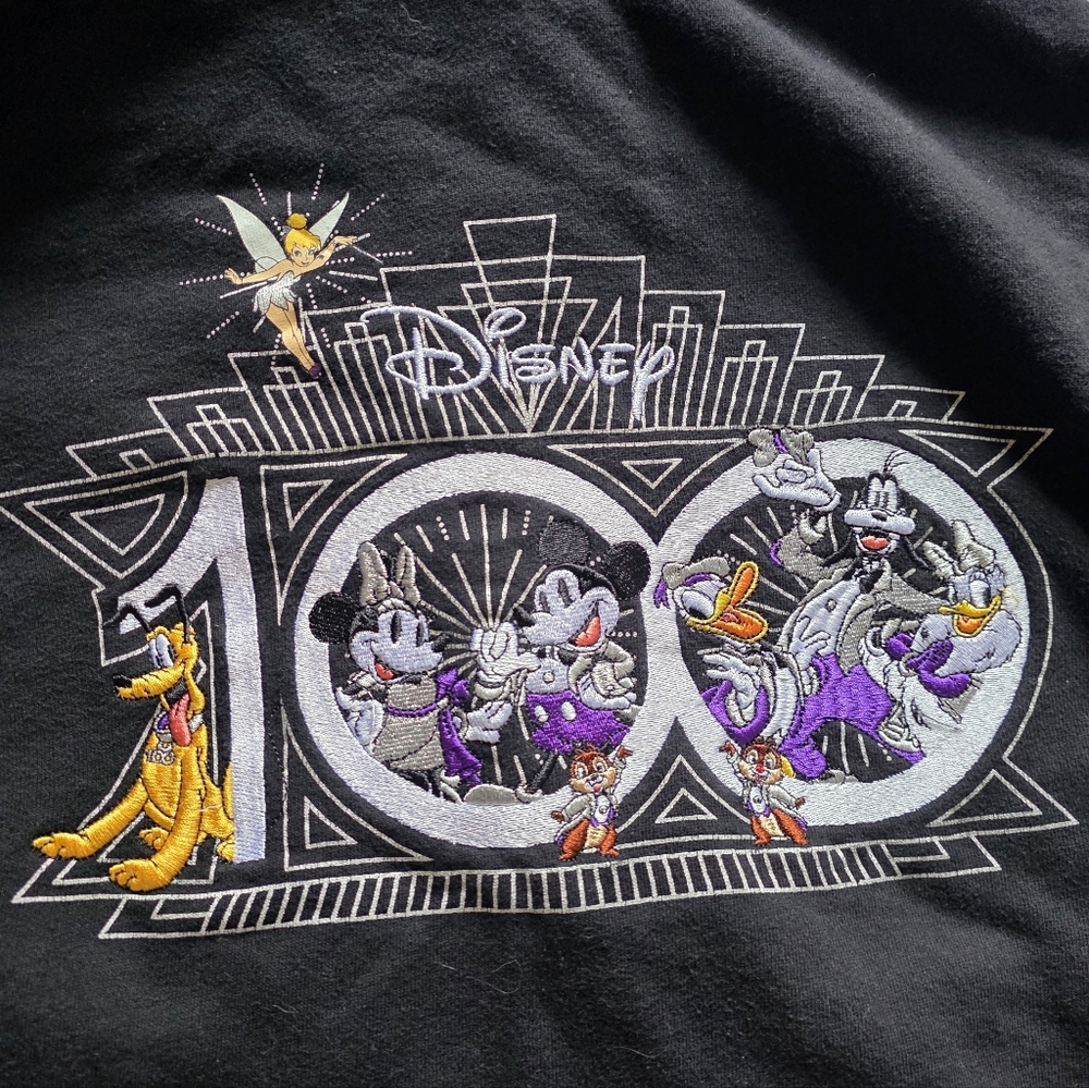 Disney Parks Mickey & Friends Disney100 Celebration Zip Front Hooded Sweatshirt - Picture 4 of 5
